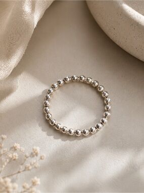 Pandora Silver Beaded Ring Size 7